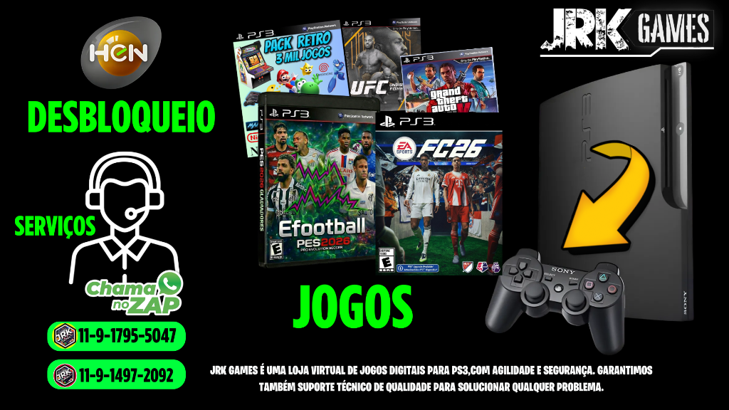JRK GAMES - Desbloqueio, Serviços e Jogos